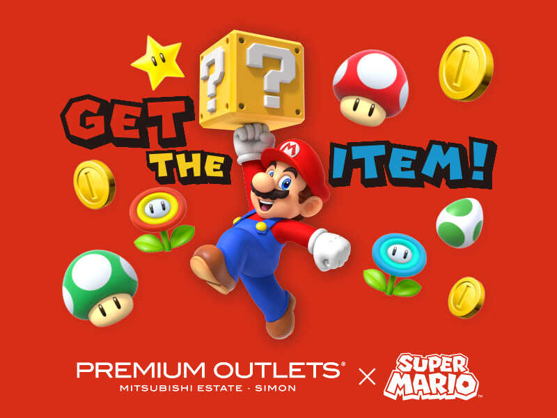 「スーパーマリオ」と一緒にプレミアム・アウトレットでお買い物を楽しもう！