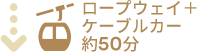 ロープウェイ＋ ケーブルカー 約50分