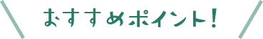おすすめポイント!