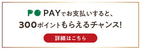 PO・PAYでお支払いすると300ポイントもらえるチャンス！