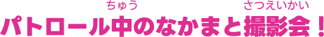 パトロール中のなかまと撮影会！
