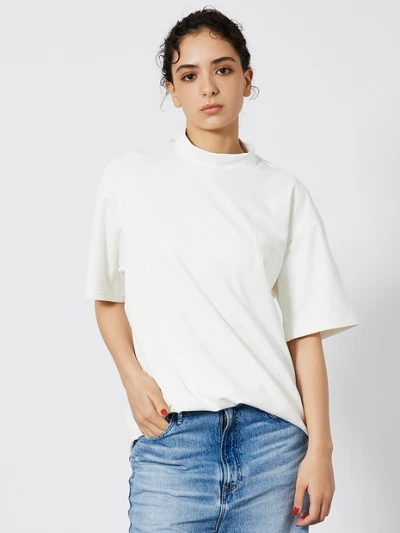 MOCK-NECK TEE/モックネックTシャツ - Stock Finder - プレミアム